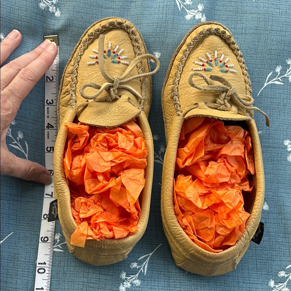 Vintage Embroidered Tan Moccasins from Laurentian Chief !